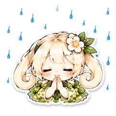 雨乞い＆台風＆お天気実用◆うどんこちゃんのスタンプ